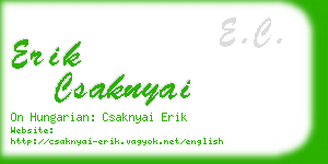 erik csaknyai business card